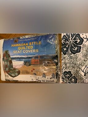 Hawaiian Style Quilted Seat Covers Pair from Winnie Fashion never used